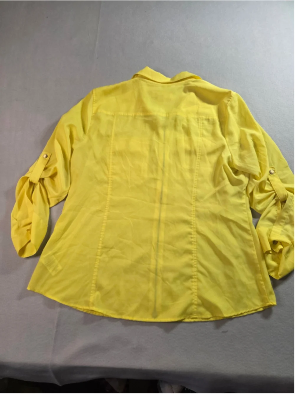 Women's Michael Kors Yellow Button Down Shirt Size XL